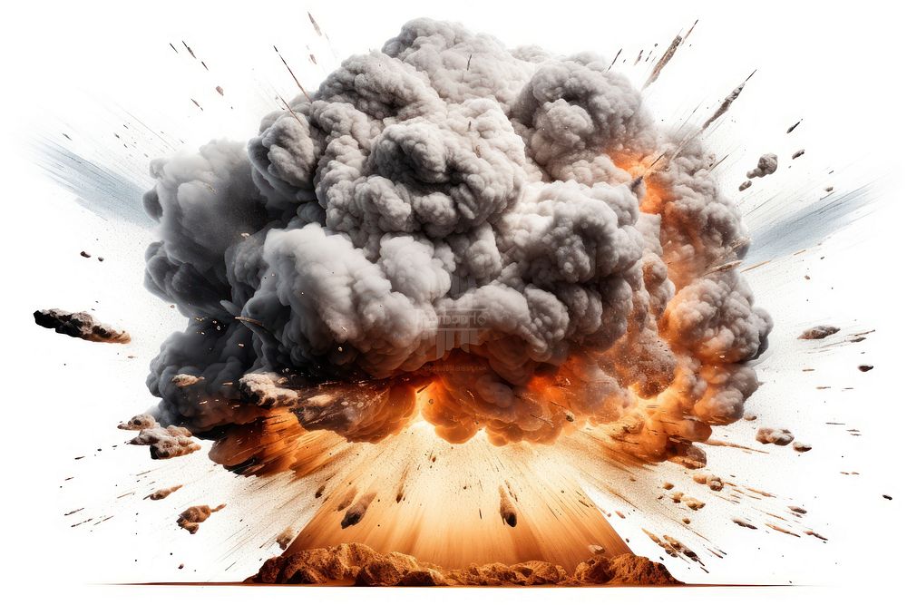 Explosion explosion fire white background