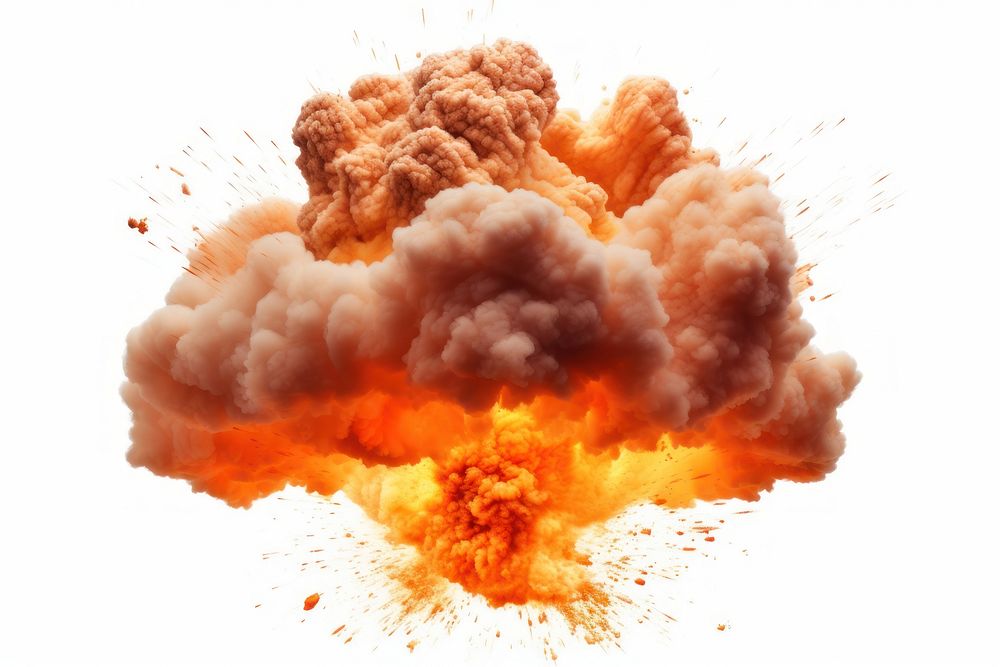 Explosion explosion fire white background
