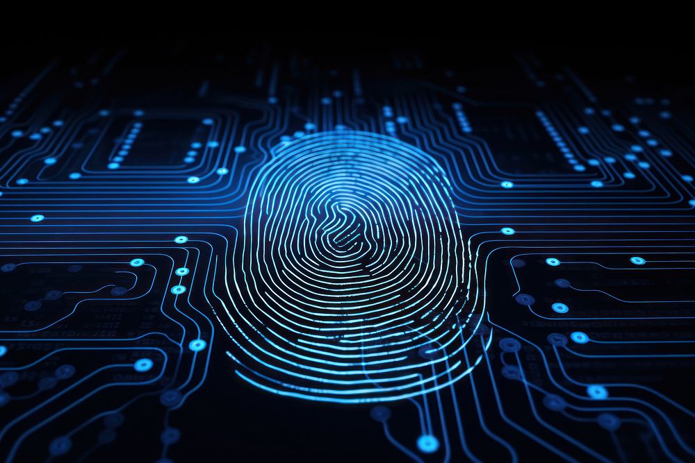 Fingerprint security backgrounds electronics. AI generated Image by rawpixel.