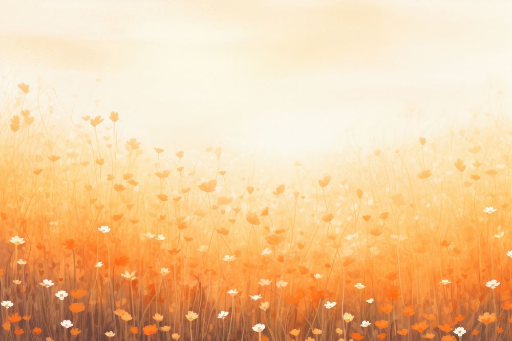 Orange flower field background. AI Premium Photo Illustration rawpixel