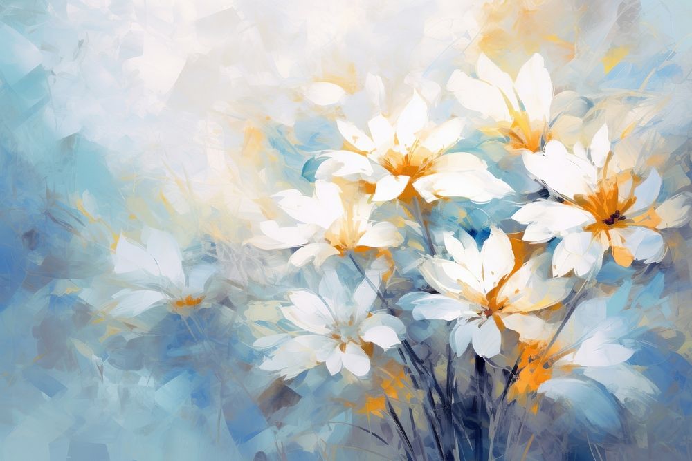 Flowers painting backgrounds blossom. AI generated Image by rawpixel.