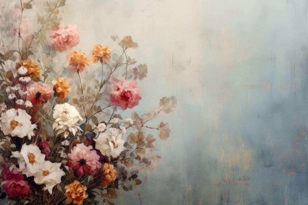 Flowers painting art backgrounds. AI generated Image by rawpixel.