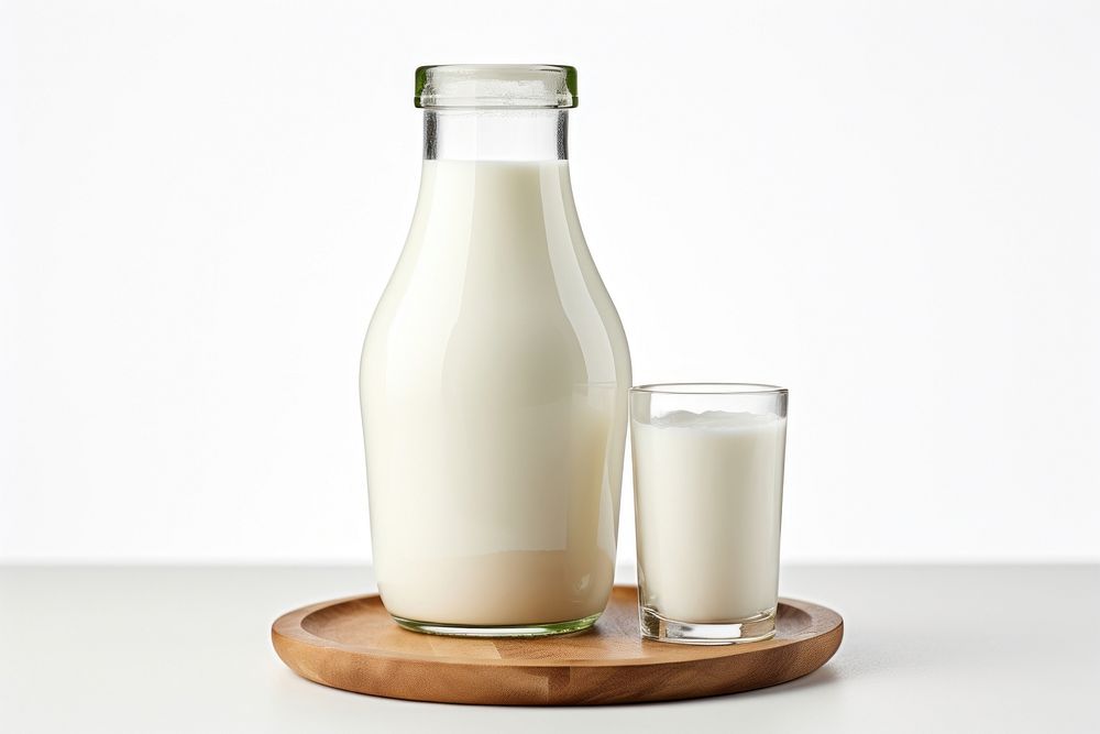 Fresh milk glass bottle drink. AI generated Image by rawpixel.