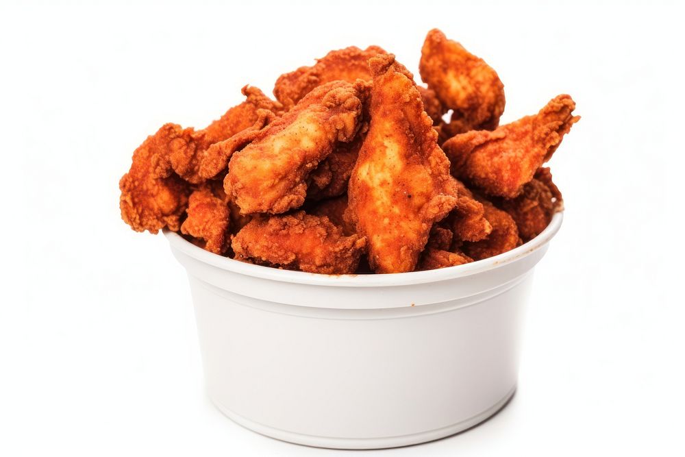 Fried Chicken fried food white background. AI generated Image by rawpixel.