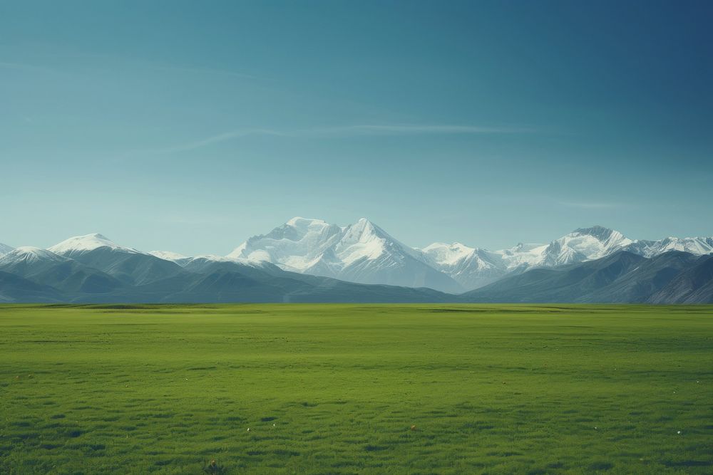 Mountain grass landscape outdoors. AI generated Image by rawpixel.