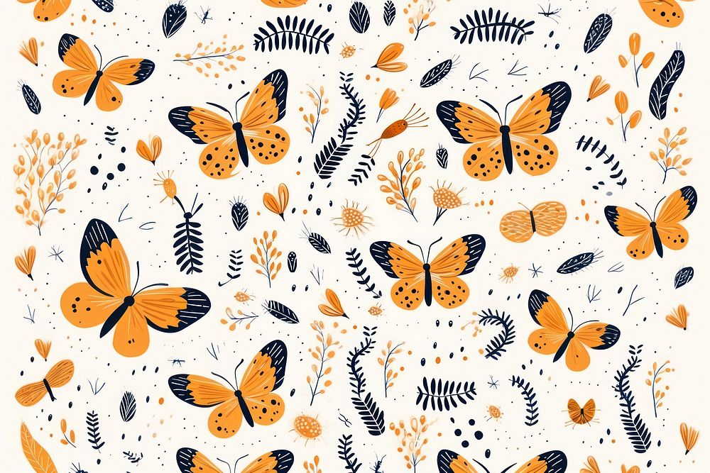 Butterfly pattern animal invertebrate. AI generated Image by rawpixel.