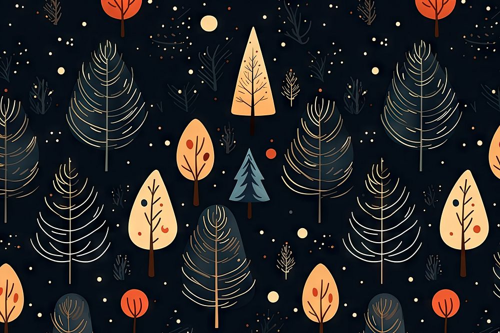 Christmas Hand drawn outdoors pattern. AI generated Image by rawpixel.