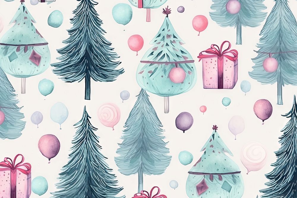 Christmas Hand drawn balloon pattern. AI generated Image by rawpixel.