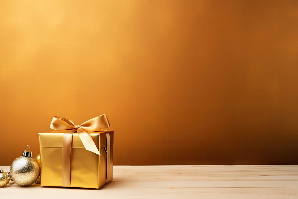 Happy new year gift gold celebration. AI generated Image by rawpixel.