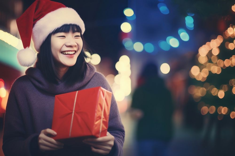 Girl xmas christmas smiling. AI generated Image by rawpixel.