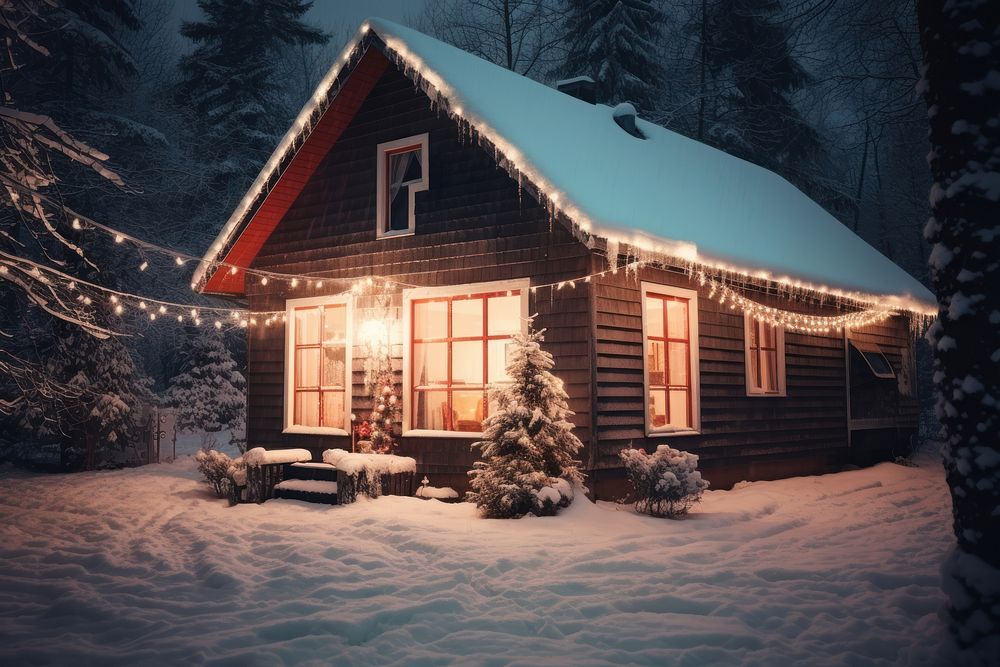 Christmas house architecture decoration. AI generated Image by rawpixel.