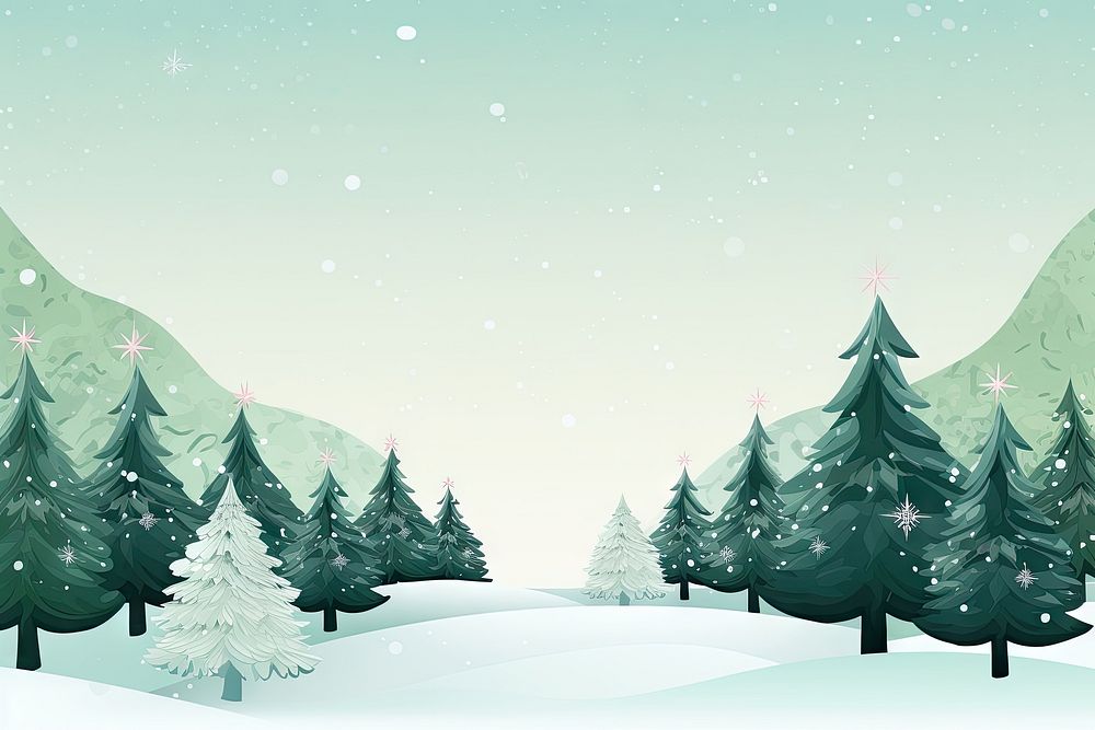 Christmas tree snow outdoors. AI generated Image by rawpixel.
