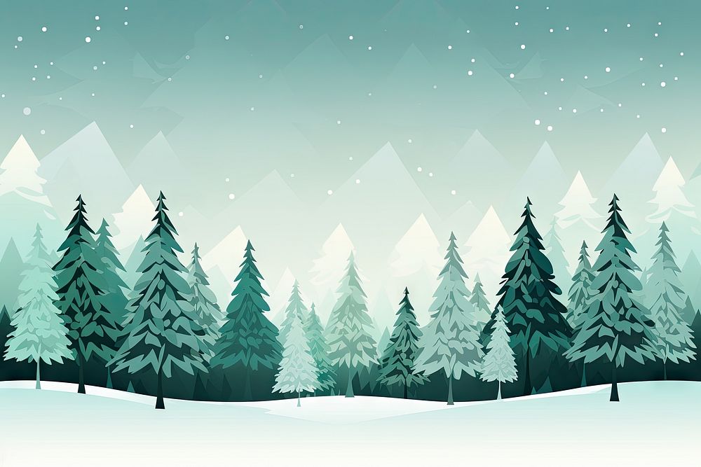 Christmas green tree snow. AI generated Image by rawpixel.