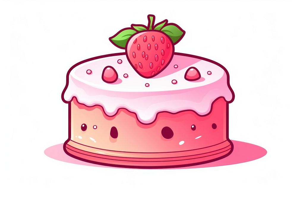 Cake strawberry dessert fruit. AI generated Image by rawpixel.