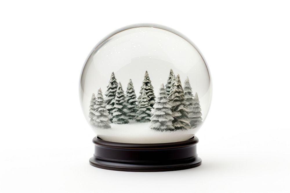 Snow globe sphere plant white. AI generated Image by rawpixel.