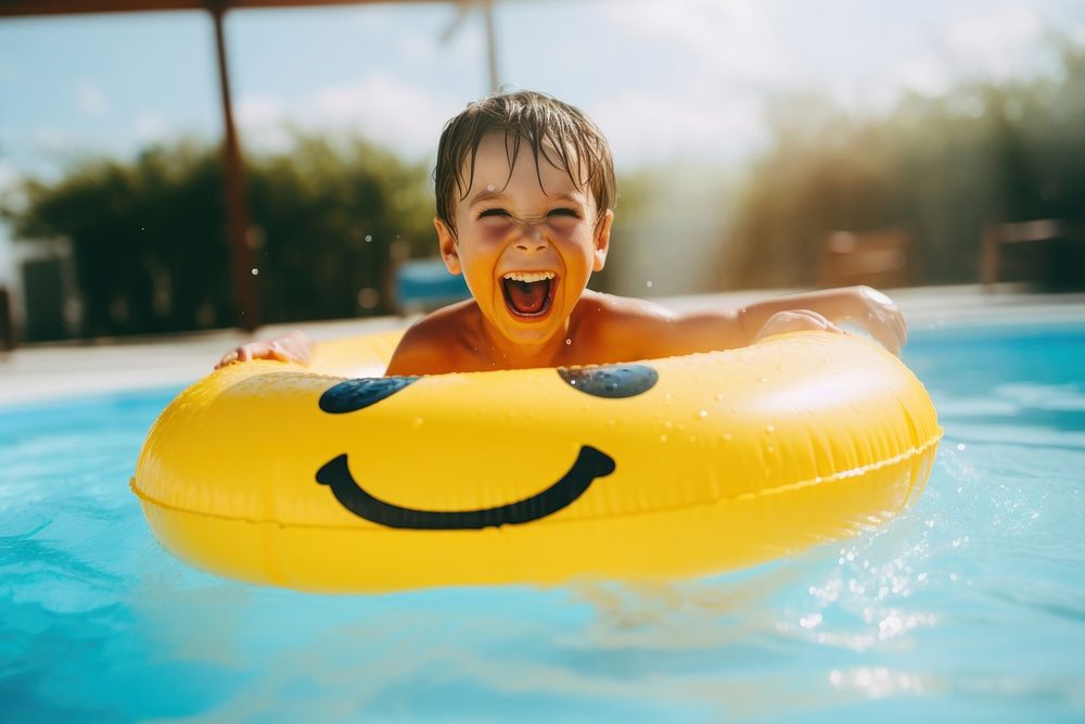 Swimming child recreation floating. AI generated Image by rawpixel.