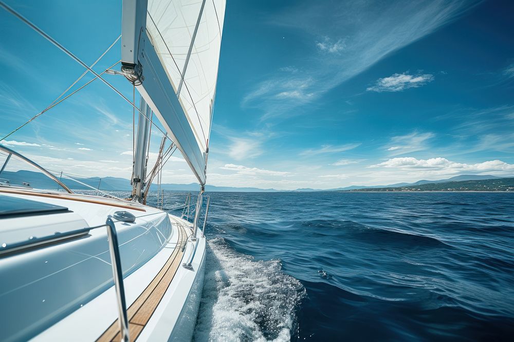 Sailing yacht sailboat outdoors. AI generated Image by rawpixel.
