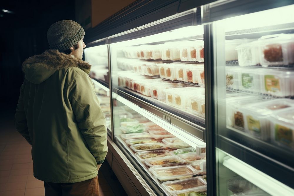 Supermarket refrigerator food appliance. AI generated Image by rawpixel.