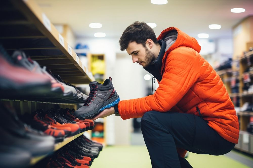 Sports shop choosing footwear adult. AI generated Image by rawpixel.