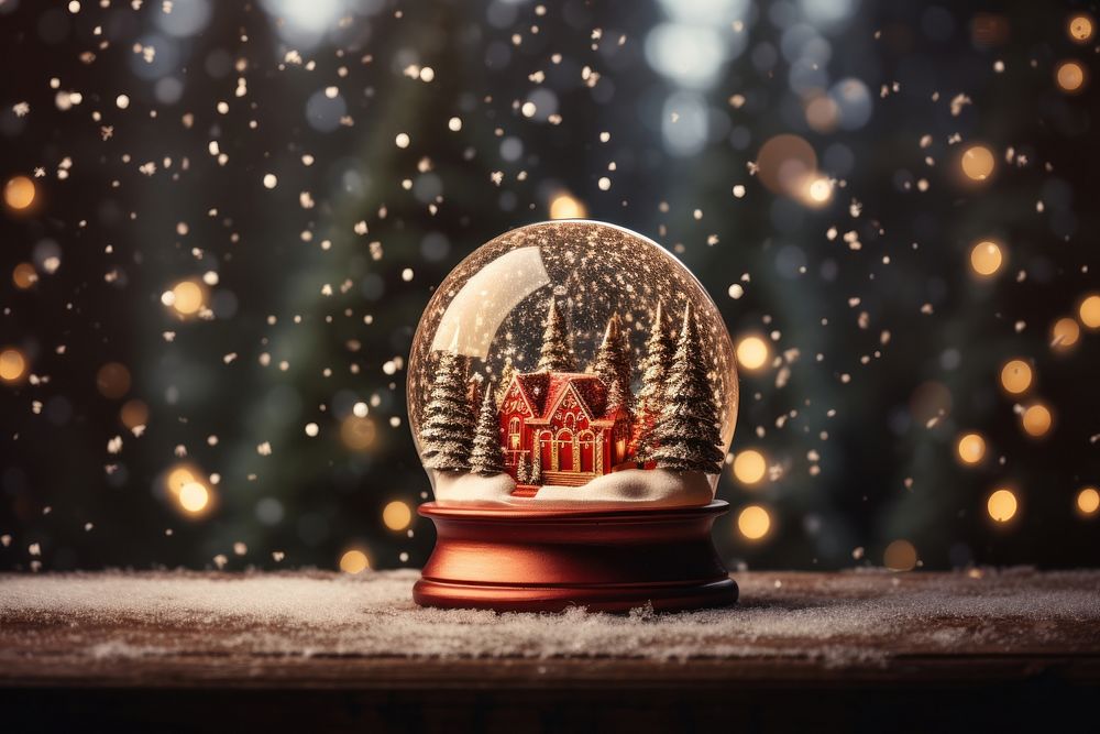Magical snow globe christmas decoration light. AI generated Image by rawpixel.