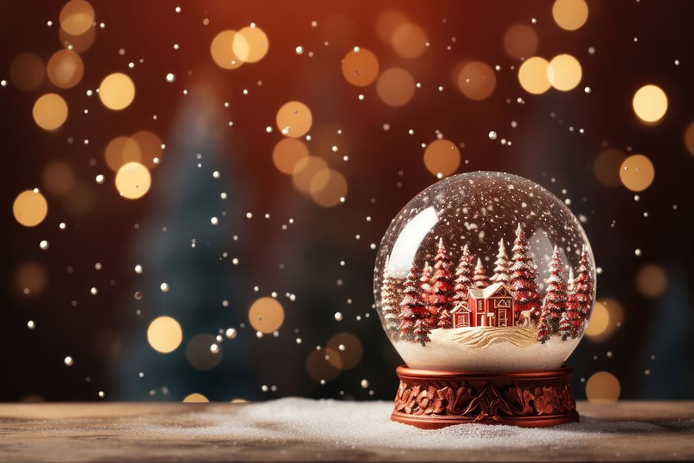 Magical snow globe christmas decoration lighting. AI generated Image by rawpixel.