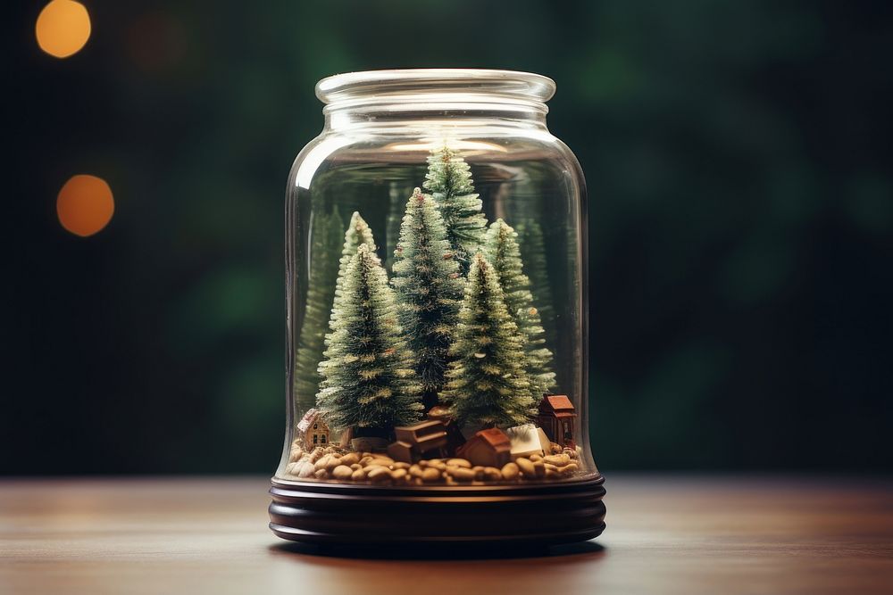 Christmas jar decoration nature. AI generated Image by rawpixel.