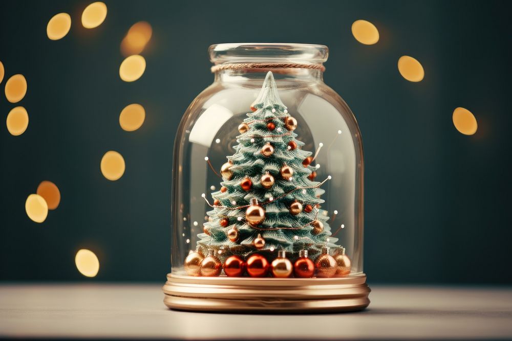 Christmas decoration glass tree. AI generated Image by rawpixel.