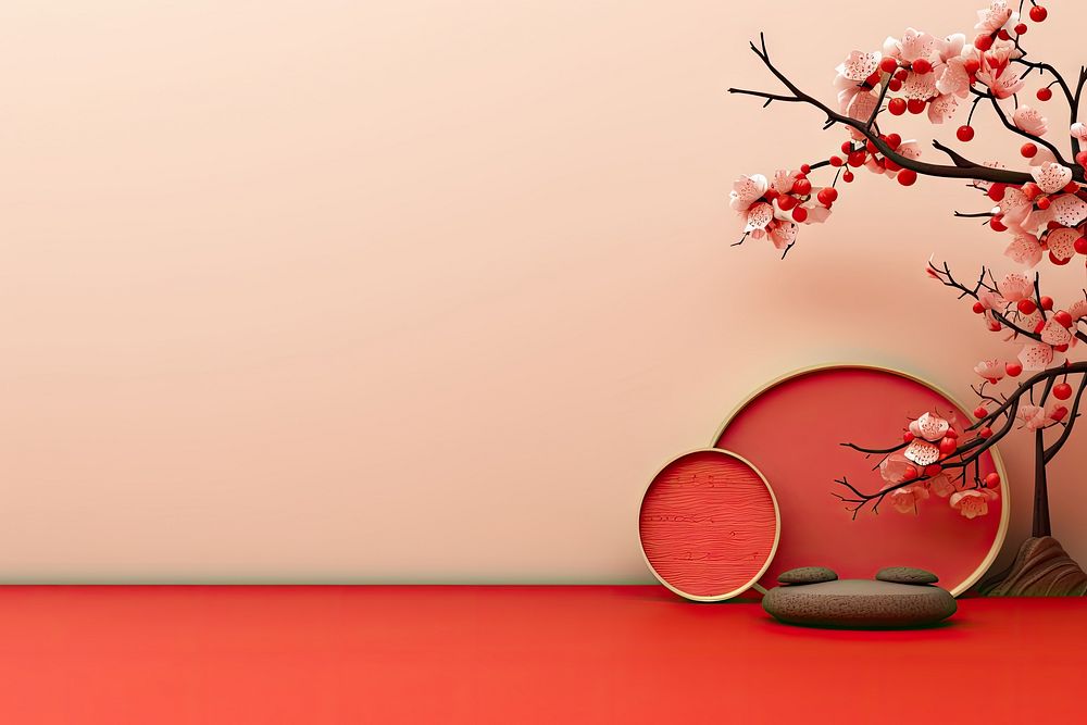 Chinese new year background plant chinese new year decoration. AI generated Image by rawpixel.
