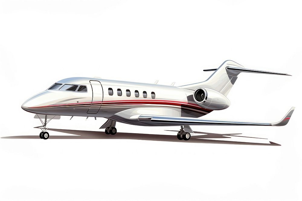 Modern corporate business jet aircraft airplane airliner. AI generated Image by rawpixel.