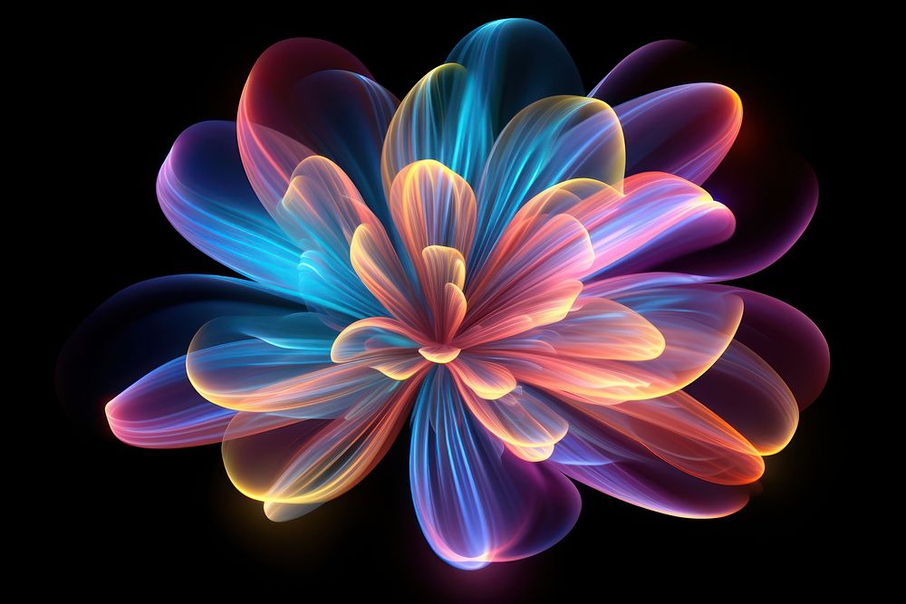 Flowers abstract glowing pattern. AI generated Image by rawpixel.
