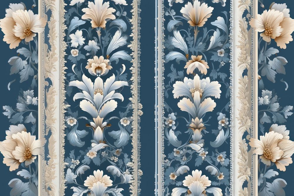 Blue vintage border pattern art backgrounds creativity. AI generated Image by rawpixel.