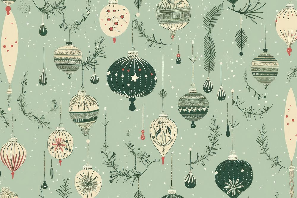Green vintage christmas pattern transportation backgrounds celebration. AI generated Image by rawpixel.