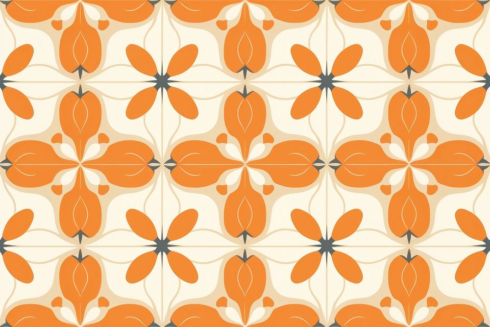Orange vintage wall pattern tile backgrounds repetition. AI generated Image by rawpixel.