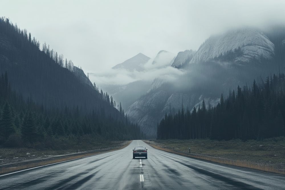 Mountain road outdoors highway. AI generated Image by rawpixel.