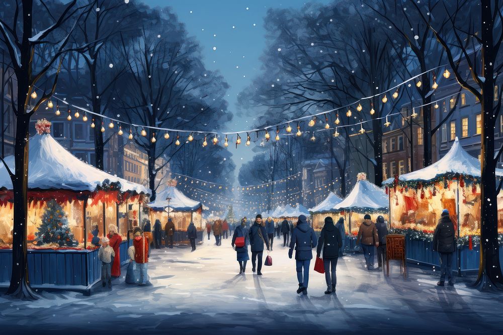 Christmas holiday market winter. AI generated Image by rawpixel.