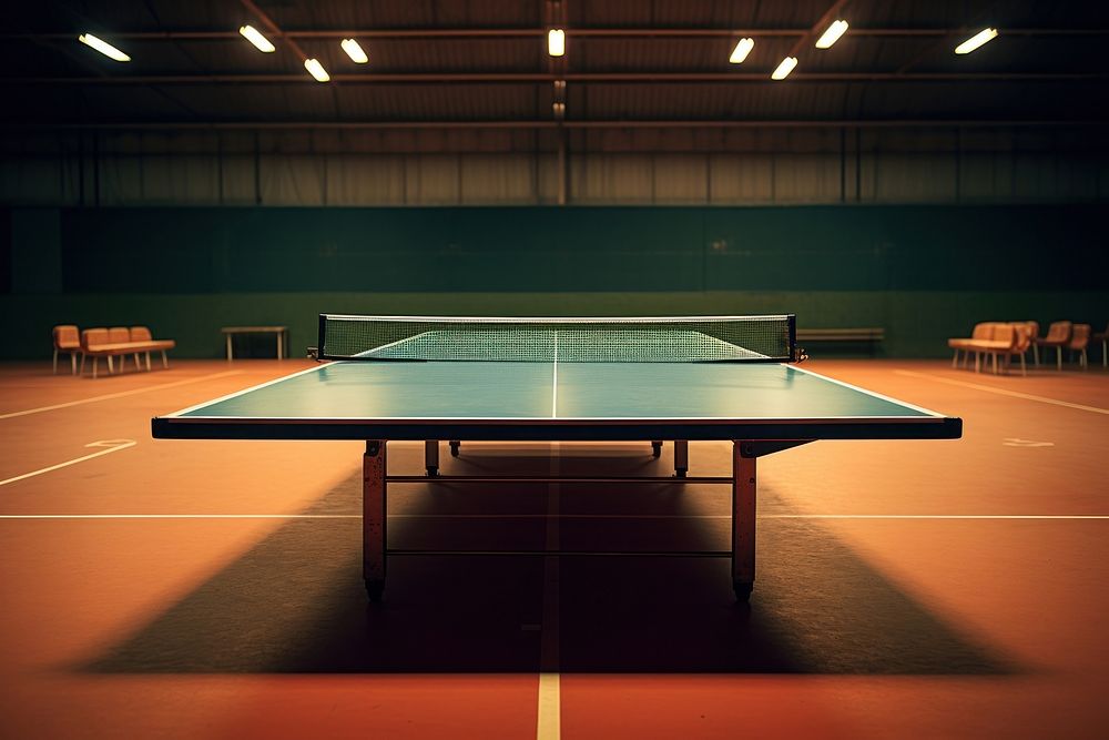 Table tennis competition sports architecture absence. AI generated Image by rawpixel.