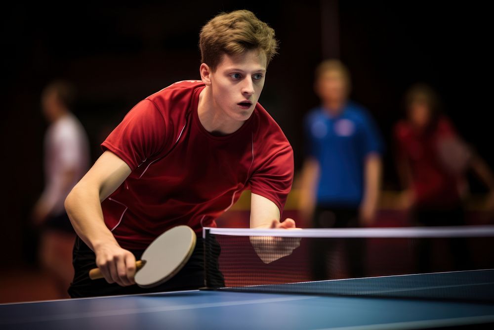 Table tennis competition sports racket concentration. AI generated Image by rawpixel.
