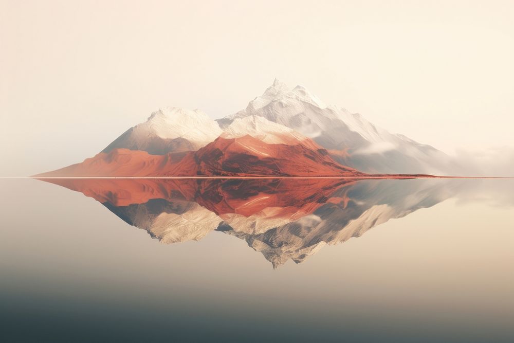Mountain reflection landscape outdoors. AI generated Image by rawpixel.