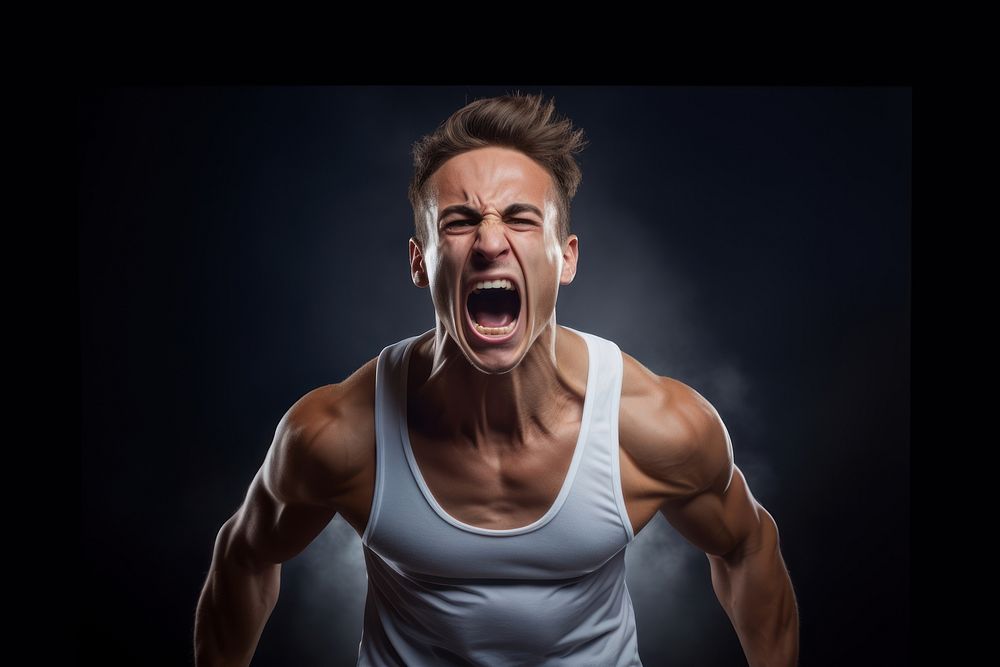 Male white athlete shouting sports adult. AI generated Image by rawpixel.