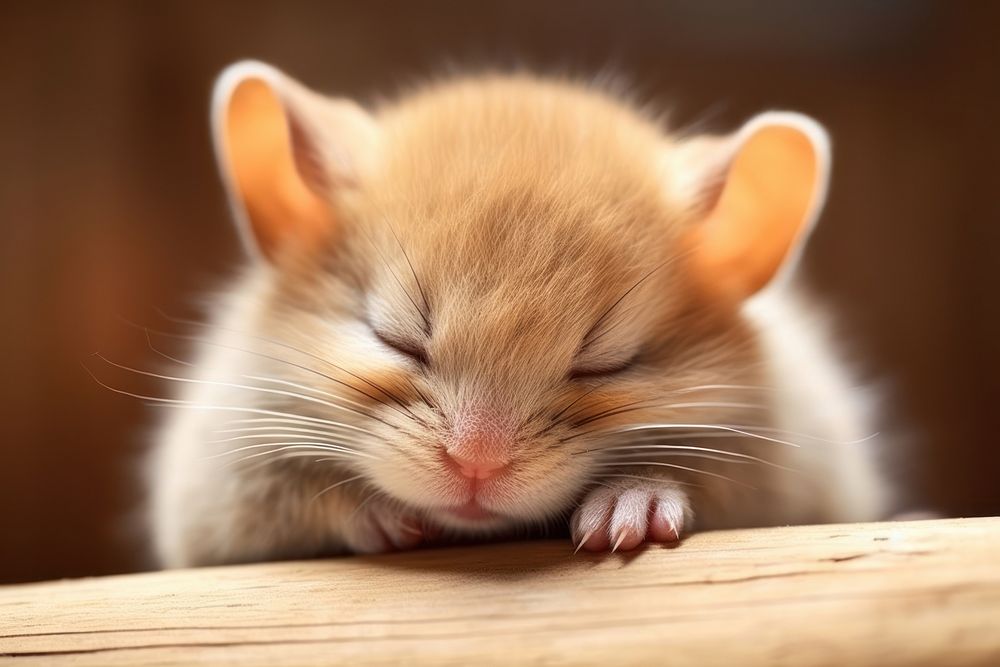 Cute sleeping mouse animal mammal rodent. AI generated Image by rawpixel.