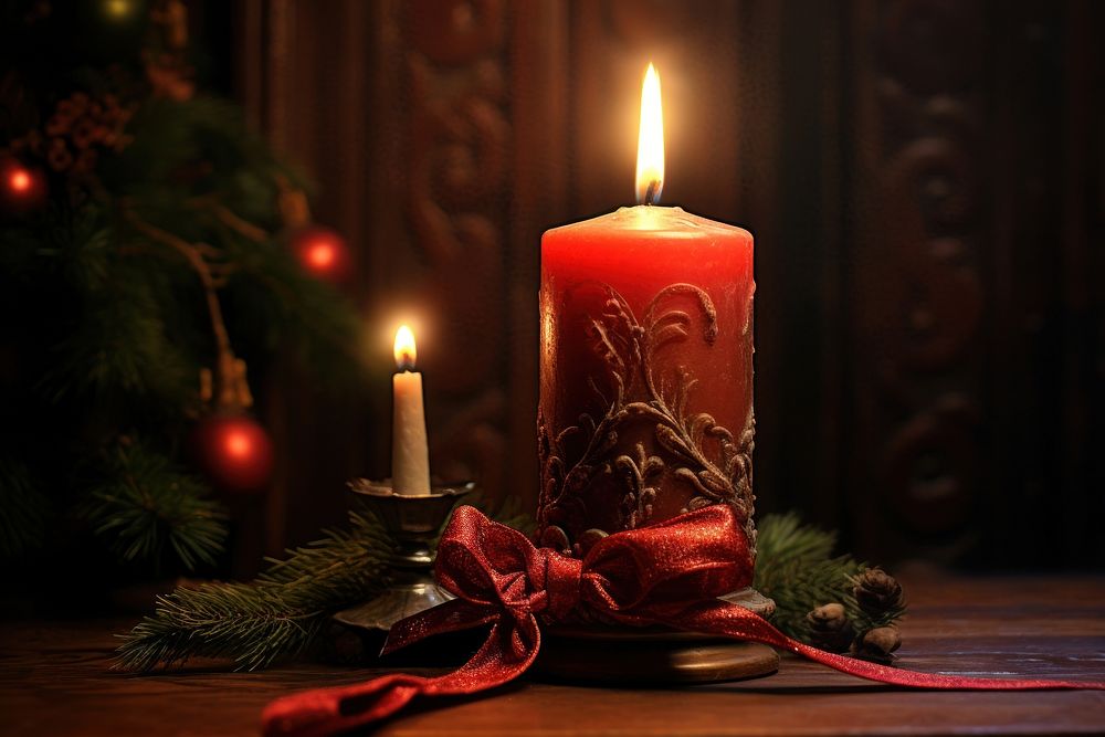 Christmas candle spirituality illuminated celebration. AI generated Image by rawpixel.