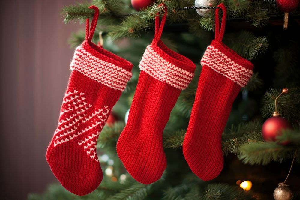 Hanging christmas stocking sock gift celebration. AI generated Image by rawpixel.