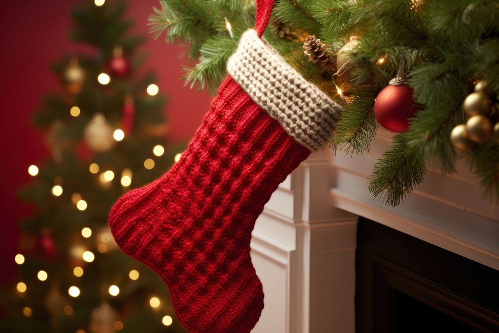 Hanging christmas stocking gift celebration decoration. AI generated Image by rawpixel.