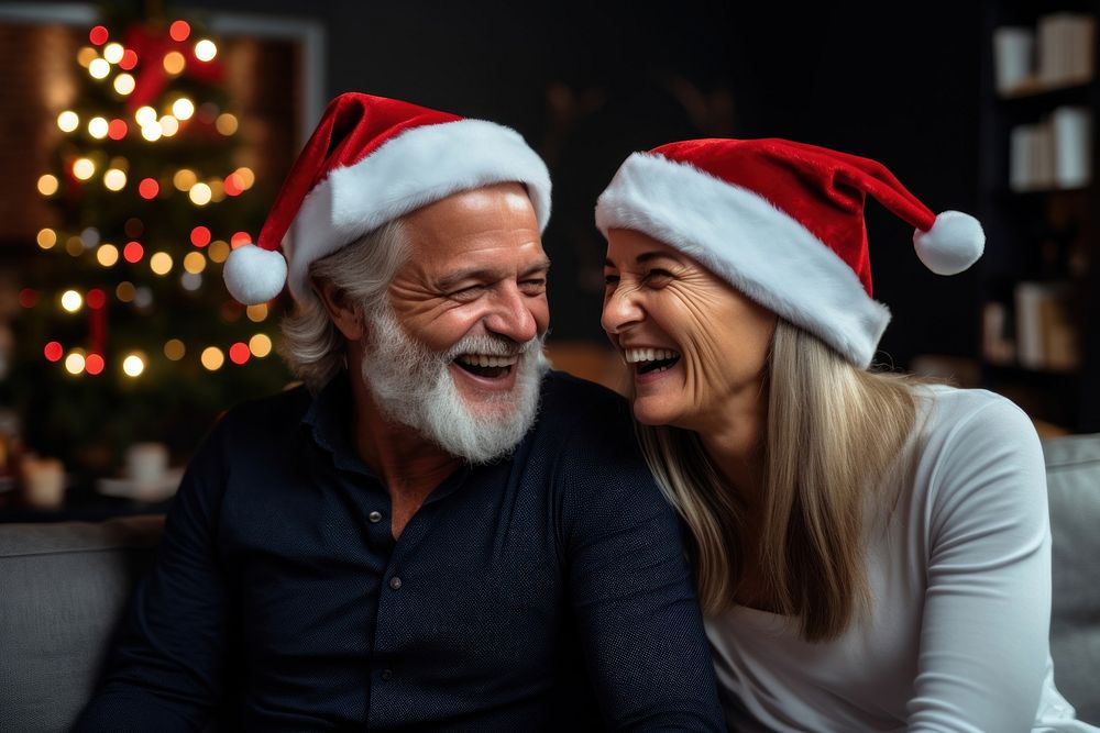 Christmas laughing adult woman. AI generated Image by rawpixel.
