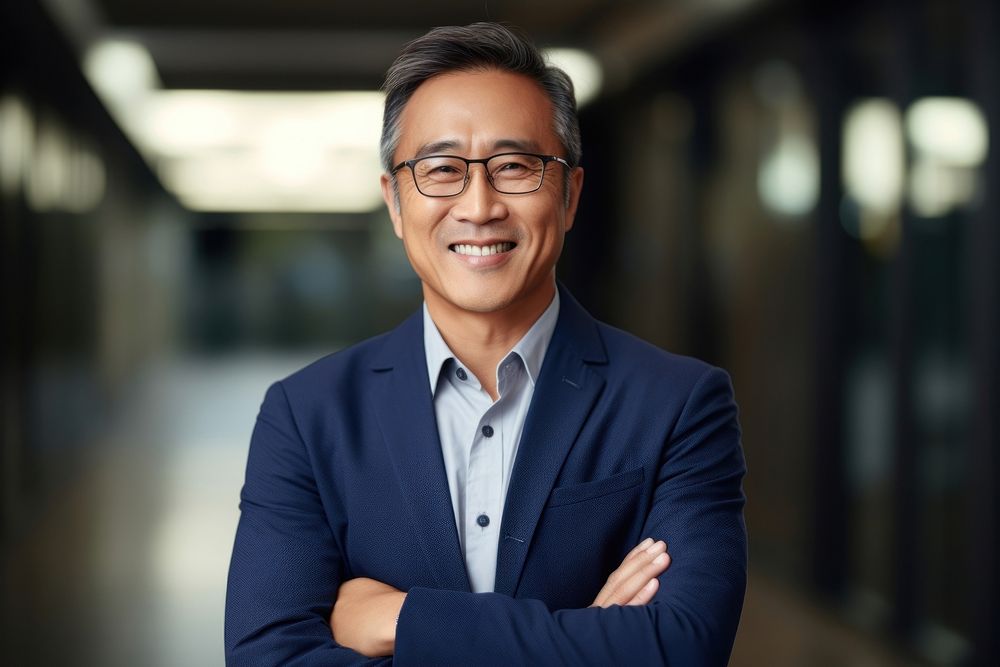 South east asian businessman portrait adult smile. AI generated Image by rawpixel.