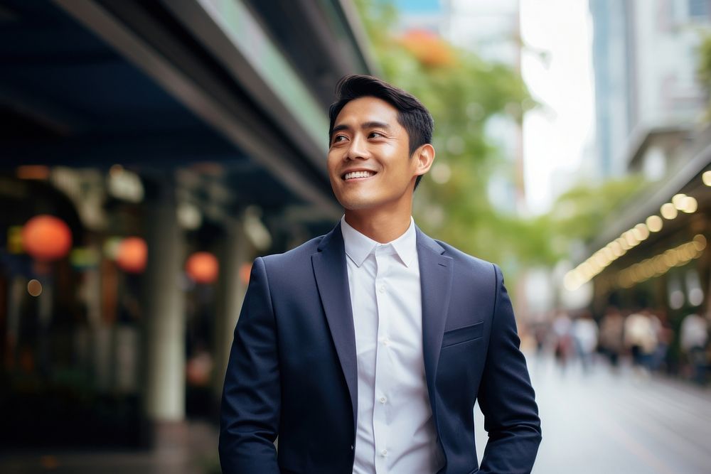 South east asian businessman blazer adult smile. AI generated Image by rawpixel.