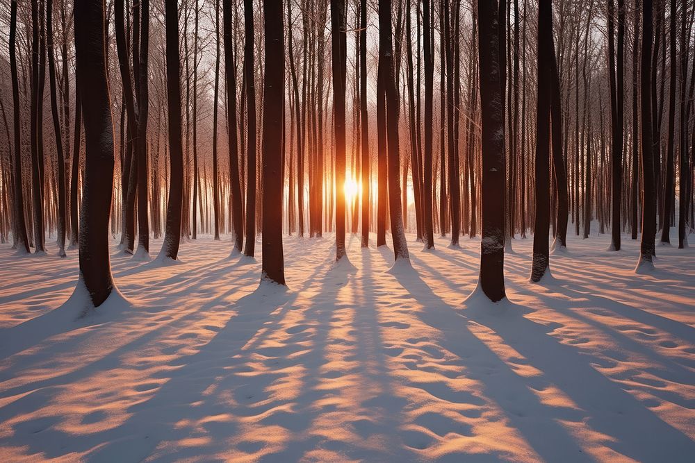 Snow landscape sunlight outdoors. AI generated Image by rawpixel.