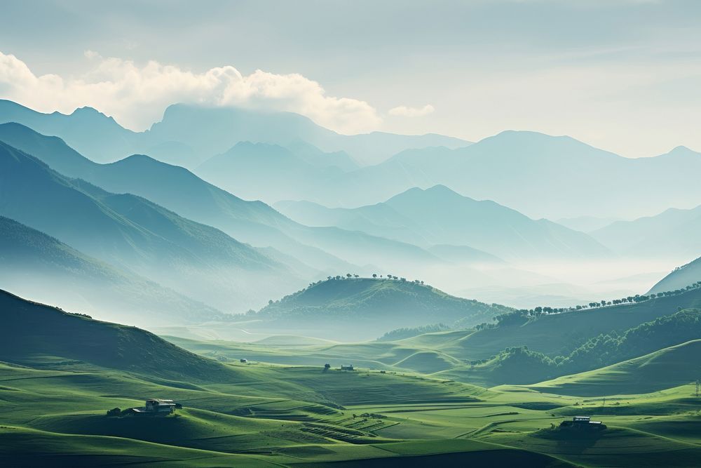 Mountains landscape panoramic outdoors. AI generated Image by rawpixel.