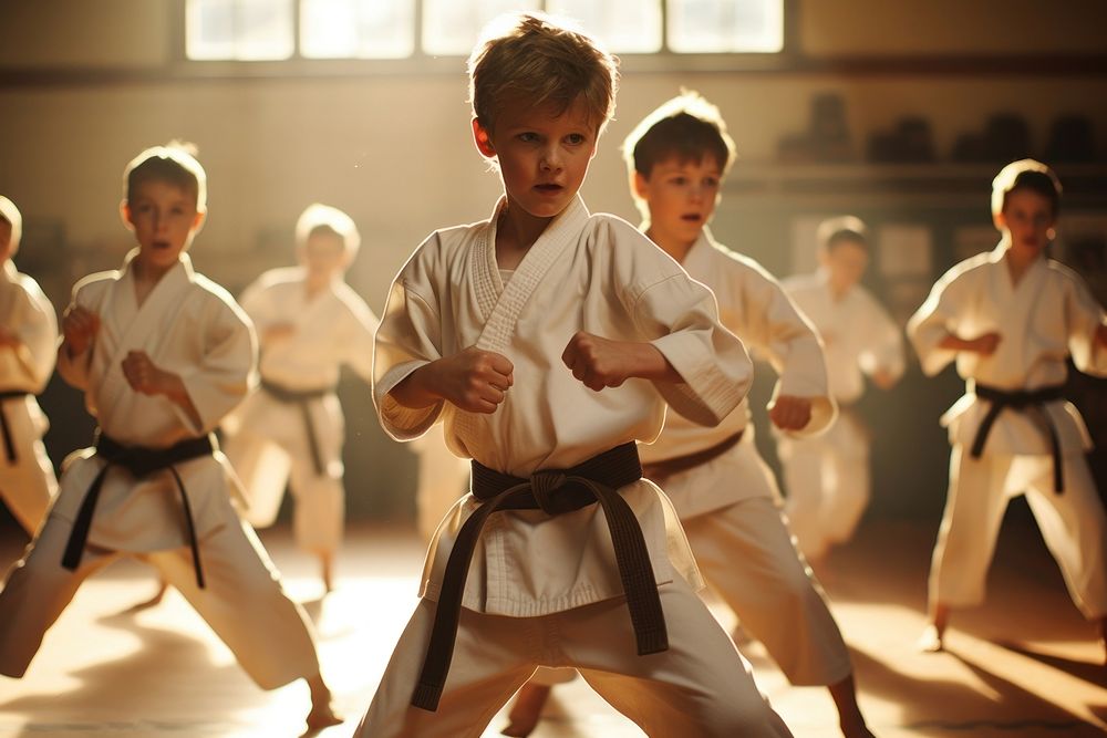 Karate class sports adult determination. AI generated Image by rawpixel.