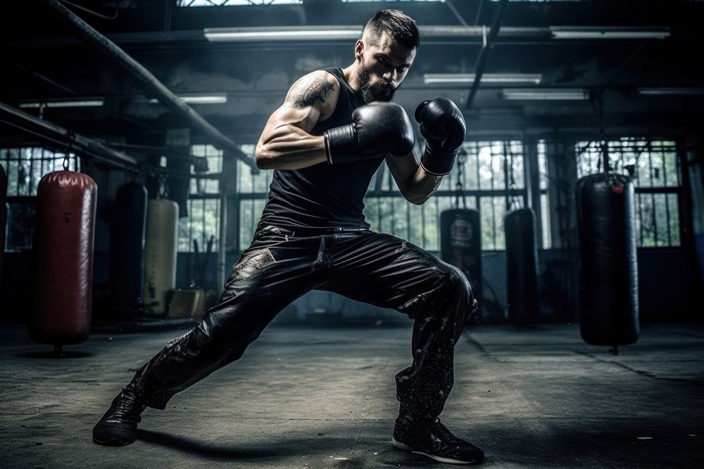 Kick boxing training sports adult determination. AI generated Image by rawpixel.